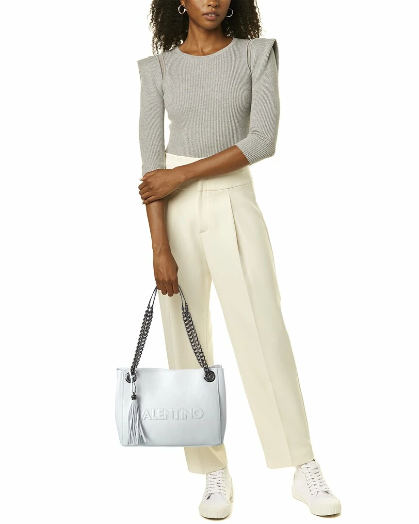 Promo 🤩 Valentino by Mario Valentino Luisa Embossed Leather Shoulder Bag for 👩 women 👏 - Image 4