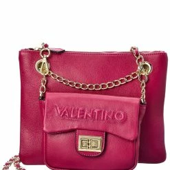 Deals 🧨 Valentino by Mario Valentino Jodie Embossed Leather Shoulder Bag for 👩 women 😀