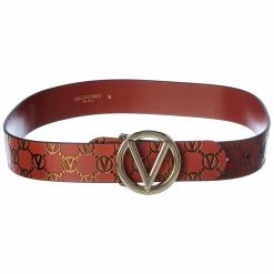 Coupon 👏 Valentino by Mario Valentino Giusy Monogram Leather Belt for 👩 women 🌟