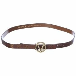 Outlet 👍 Valentino by Mario Valentino Baby Monogram Leather Belt for 👩 women 💯